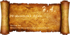 Hrabovszki Alex névjegykártya